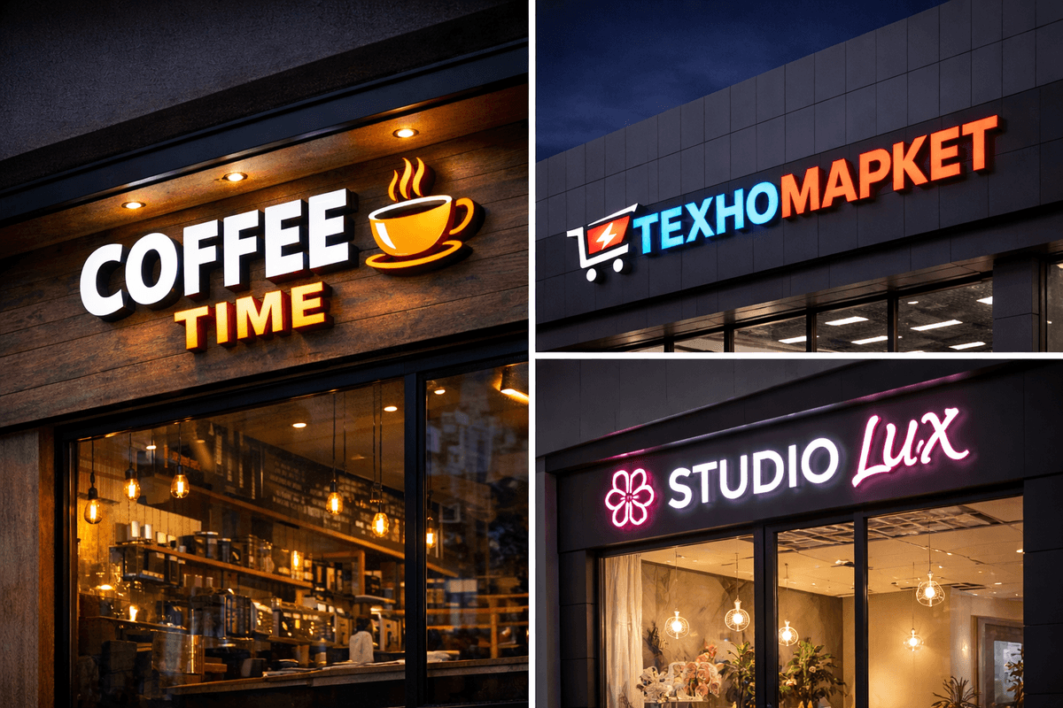 Световая вывеска магазин